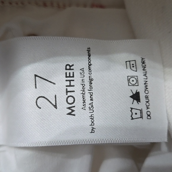 Mother The Mid-Rise Dazzler Off White Stripe Jean Size 27 - Picture 9 of 10